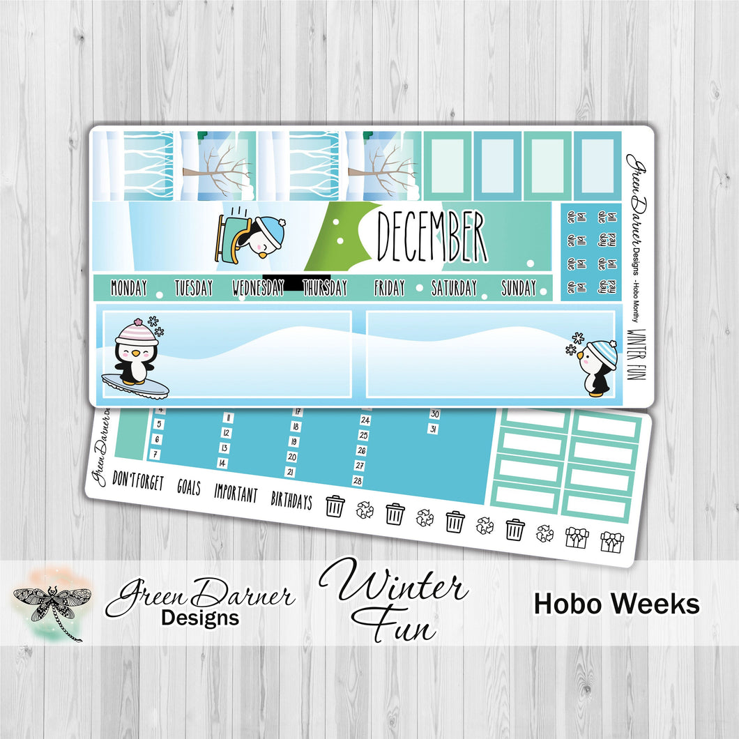 Hobonichi Weeks - Winter Fun - Pearl the Penguin - customizable monthly