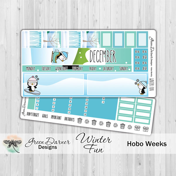 Load image into Gallery viewer, Hobonichi Weeks - Winter Fun - Pearl the Penguin - customizable monthly
