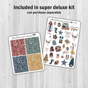 Winter Boho - standard vertical/Erin Condren weekly planner sticker kit