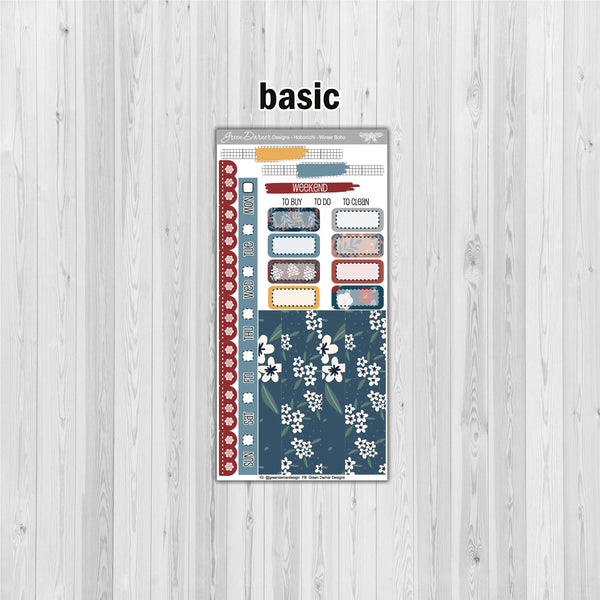 Load image into Gallery viewer, Winter Boho - Hobonichi Weeks decorative weekly planner sticker kit
