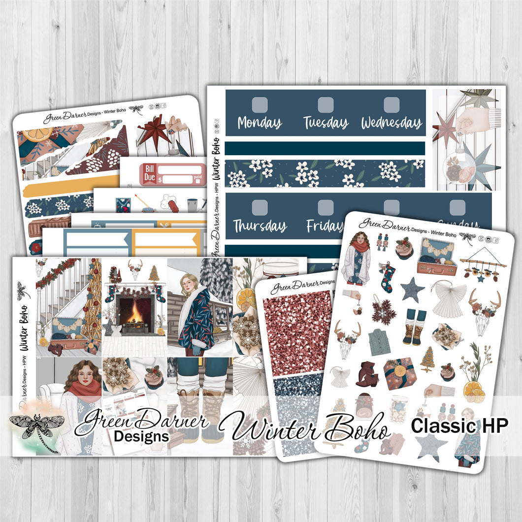 Winter Boho - Happy Planner decorative weekly planner sticker kit
