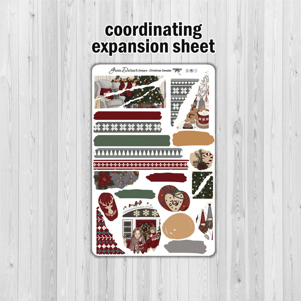 Load image into Gallery viewer, Christmas Sweater - standard vertical/Erin Condren weekly planner sticker kit

