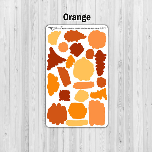 Load image into Gallery viewer, Squiggles and Spots layering stickers, decorative planning
