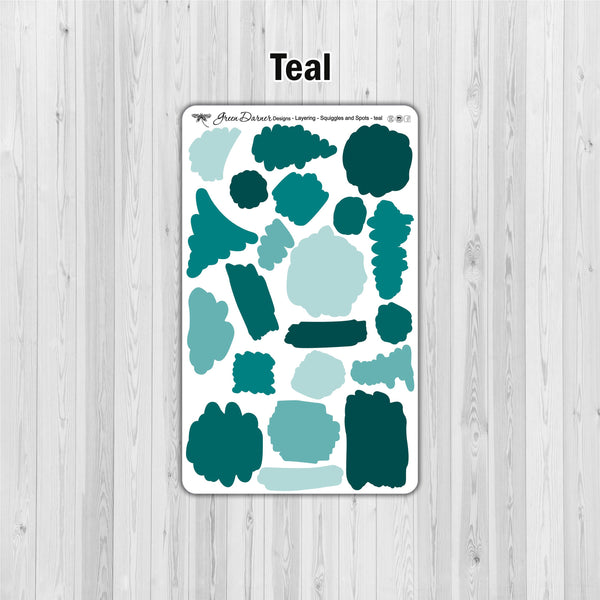 Load image into Gallery viewer, Squiggles and Spots layering stickers, decorative planning
