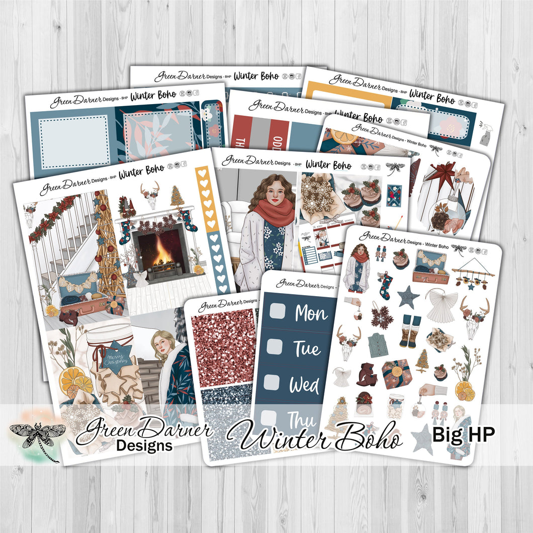 Winter Boho - Big Happy Planner decorative weekly planner sticker kit