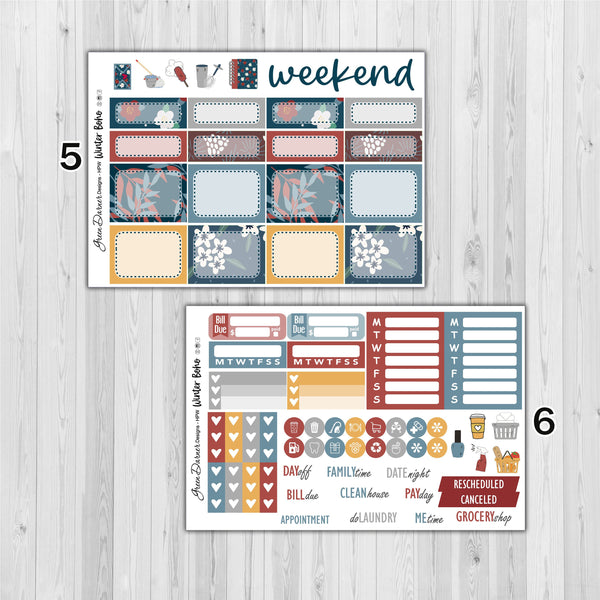 Load image into Gallery viewer, Winter Boho - Happy Planner decorative weekly planner sticker kit
