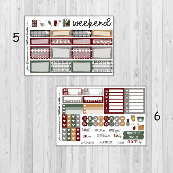 Load image into Gallery viewer, Christmas Sweater - standard vertical/Erin Condren weekly planner sticker kit
