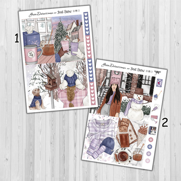 Load image into Gallery viewer, First Snow - Big Happy Planner decorative weekly planner sticker kit
