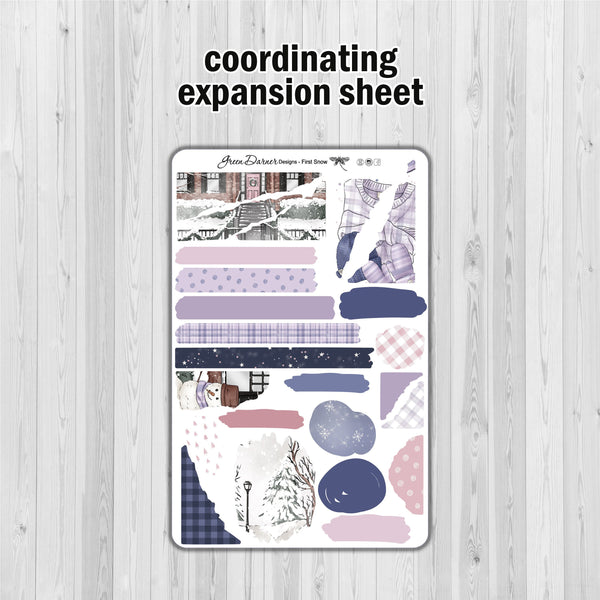 Load image into Gallery viewer, First Snow - standard vertical/Erin Condren weekly planner sticker kit

