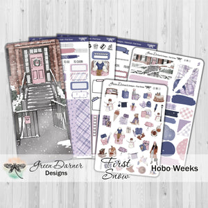 First Snow - Hobonichi Weeks decorative weekly planner sticker kit