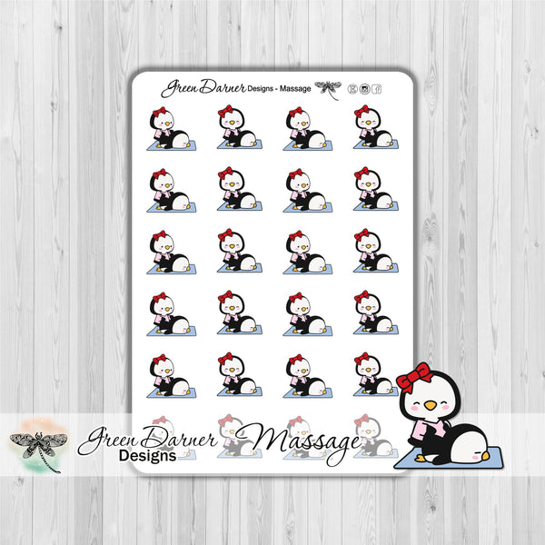 Load image into Gallery viewer, Pearl the Penguin - Massage - Kawaii character sticker
