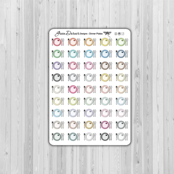 Load image into Gallery viewer, Dinner Plates icon stickers
