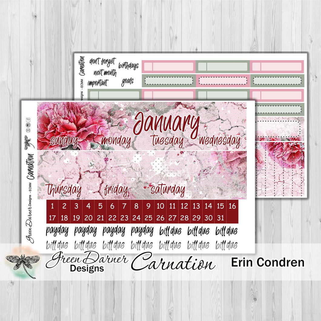 Erin Condern Planner Monthly - Carnation - customizable monthly