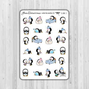 Pearl the Penguin - Under the Weather V2 - Kawaii character sticker