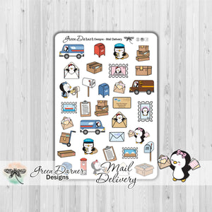 Pearl the Penguin - Mail Delivery - Kawaii character sticker