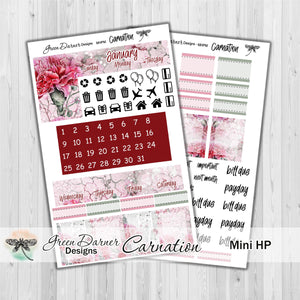 Mini Happy Planner Monthly - Carnation -  customizable monthly