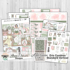 Afternoon Tea - standard vertical/Erin Condren weekly planner sticker kit