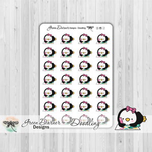 Pearl the Penguin - Doodling - Kawaii character sticker