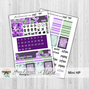 Mini Happy Planner Monthly - Violet - customizable monthly
