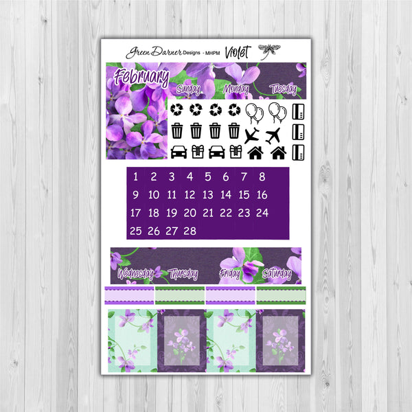 Load image into Gallery viewer, Mini Happy Planner Monthly - Violet - customizable monthly
