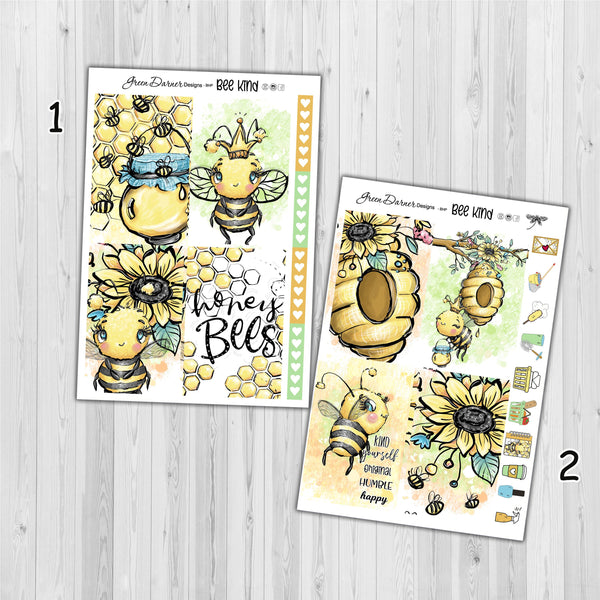 Load image into Gallery viewer, Bee Kind - Big Happy Planner decorative weekly planner sticker kit
