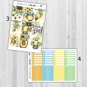 Bee Kind - standard vertical/Erin Condren weekly planner sticker kit