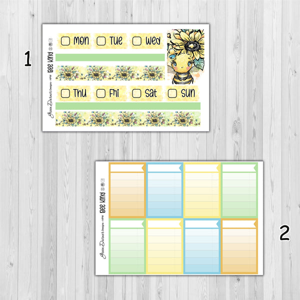 Load image into Gallery viewer, Bee Kind - Happy Planner decorative weekly planner sticker kit
