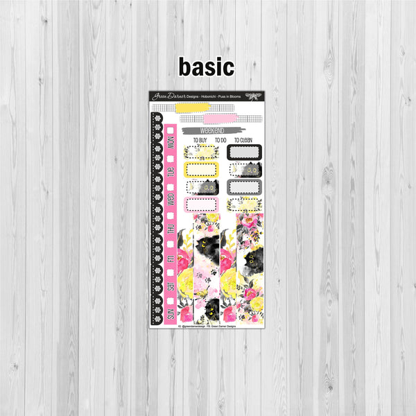 Load image into Gallery viewer, Puss in Blooms - Hobonichi Weeks decorative weekly planner sticker kit
