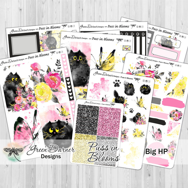 Load image into Gallery viewer, Puss in Blooms - Big Happy Planner decorative weekly planner sticker kit
