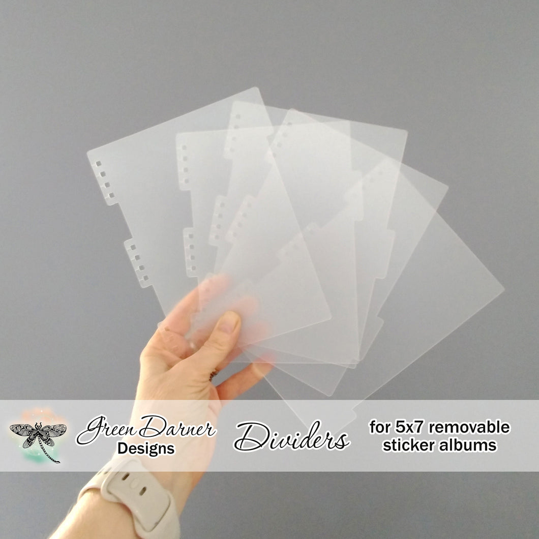 Album Dividers for 5x7 removable sticker albums