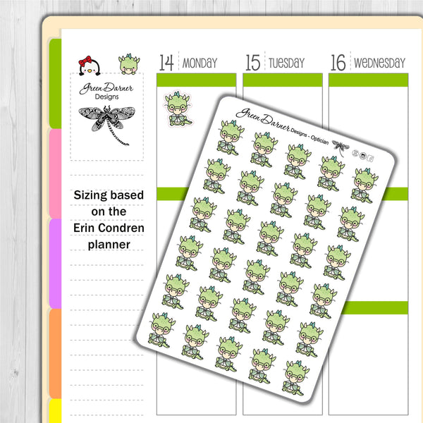 Load image into Gallery viewer, optician stickers sizing based on Erin Condren planner boxes

