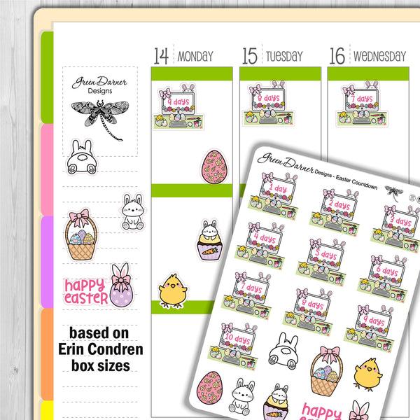Load image into Gallery viewer, Easter Countdown - spring planner stickers
