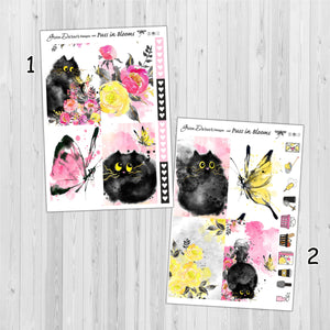 Puss in Blooms - Big Happy Planner decorative weekly planner sticker kit