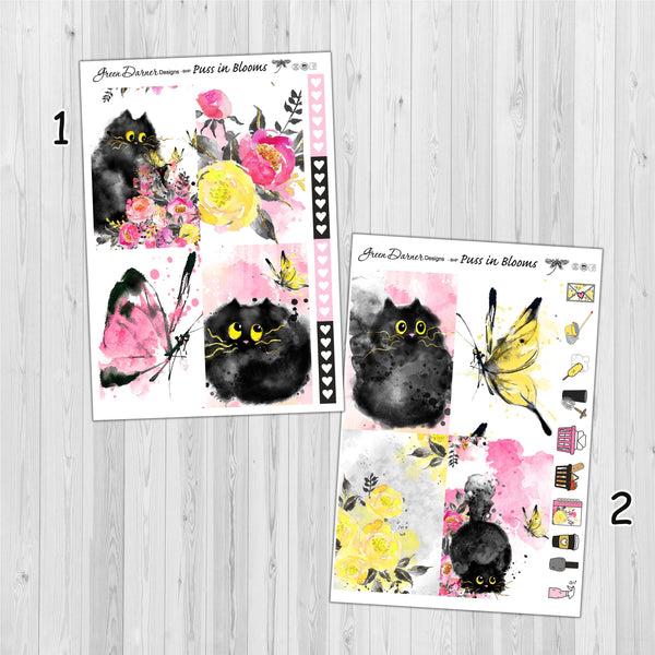Load image into Gallery viewer, Puss in Blooms - Big Happy Planner decorative weekly planner sticker kit
