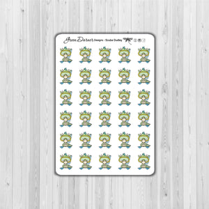 Scuba Dudley sticker sheet with 30 stickers