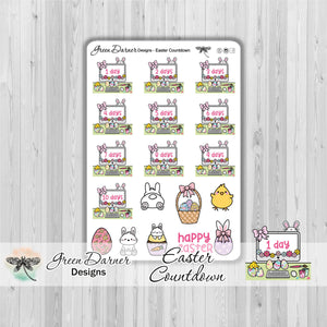 Easter Countdown - spring planner stickers