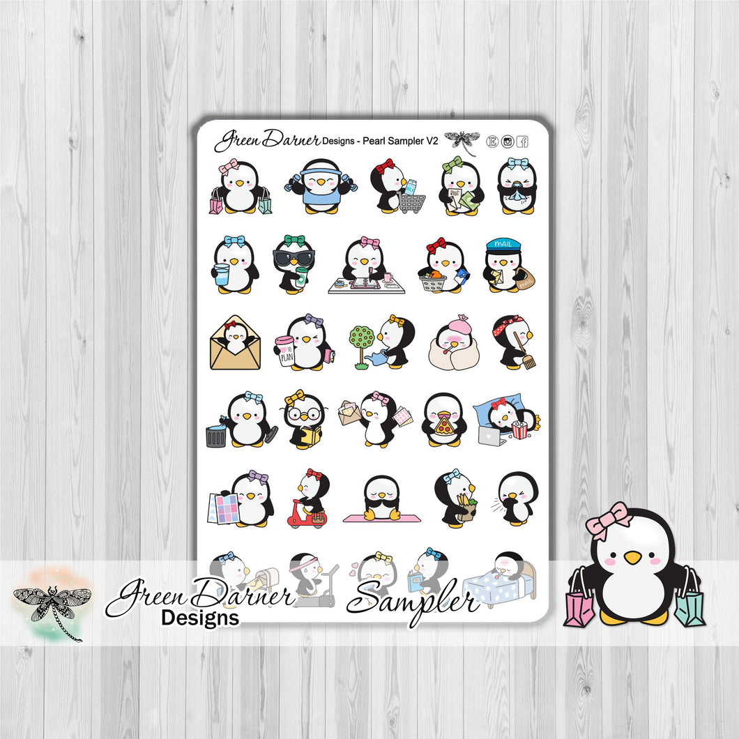 Pearl the Penguin - Sampler V2 - Kawaii character sticker