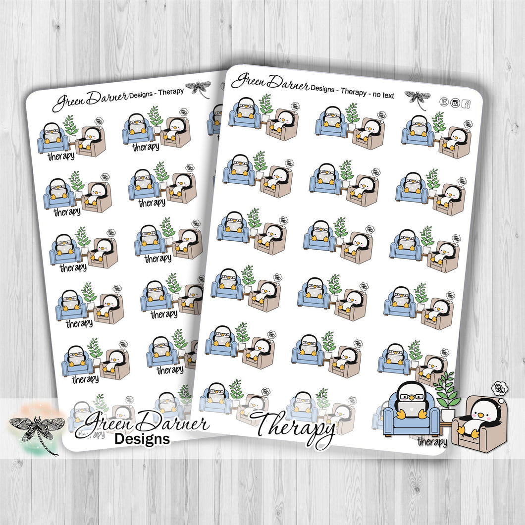 Pearl the Penguin - Therapy - Kawaii character sticker