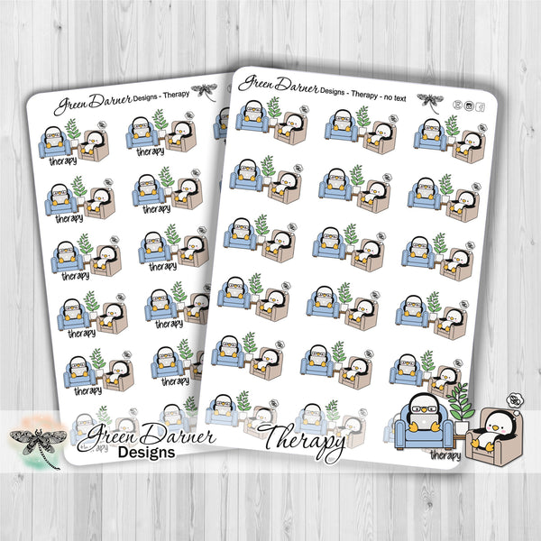 Load image into Gallery viewer, Pearl the Penguin - Therapy - Kawaii character sticker
