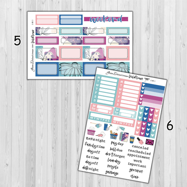 Load image into Gallery viewer, Wildflower - standard vertical/Erin Condren weekly planner sticker kit
