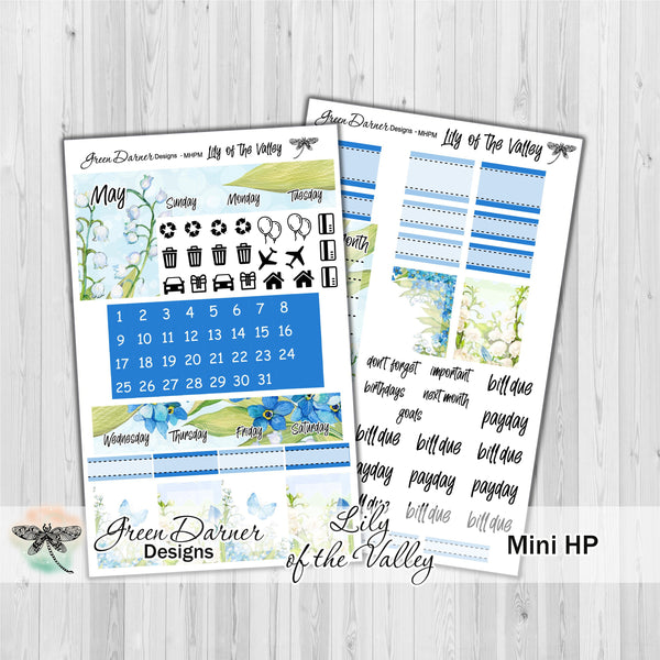 Load image into Gallery viewer, Mini Happy Planner Monthly - Lily of the Valley - customizable monthly
