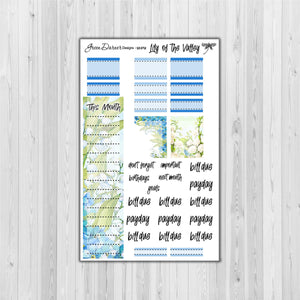 Mini Happy Planner Monthly - Lily of the Valley - customizable monthly