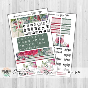 Mini Happy Planner Monthly - Rose -  customizable monthly