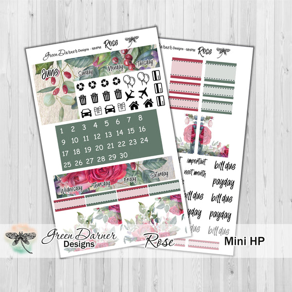 Load image into Gallery viewer, Mini Happy Planner Monthly - Rose -  customizable monthly
