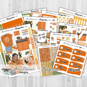 Tangerine - Big Happy Planner decorative weekly planner sticker kit