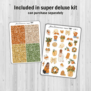 Tangerine - standard vertical/Erin Condren weekly planner sticker kit