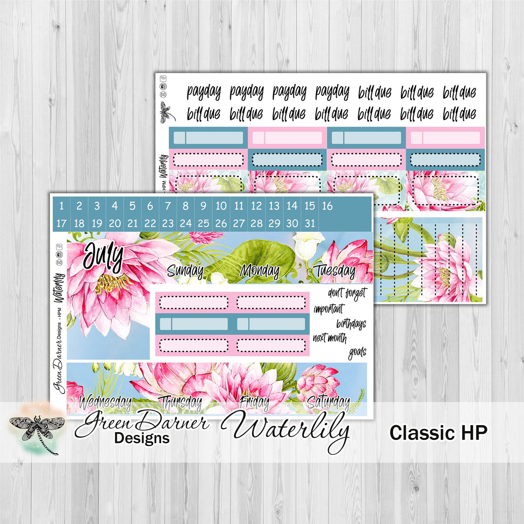 Happy Planner Monthly - Waterlily - customizable monthly