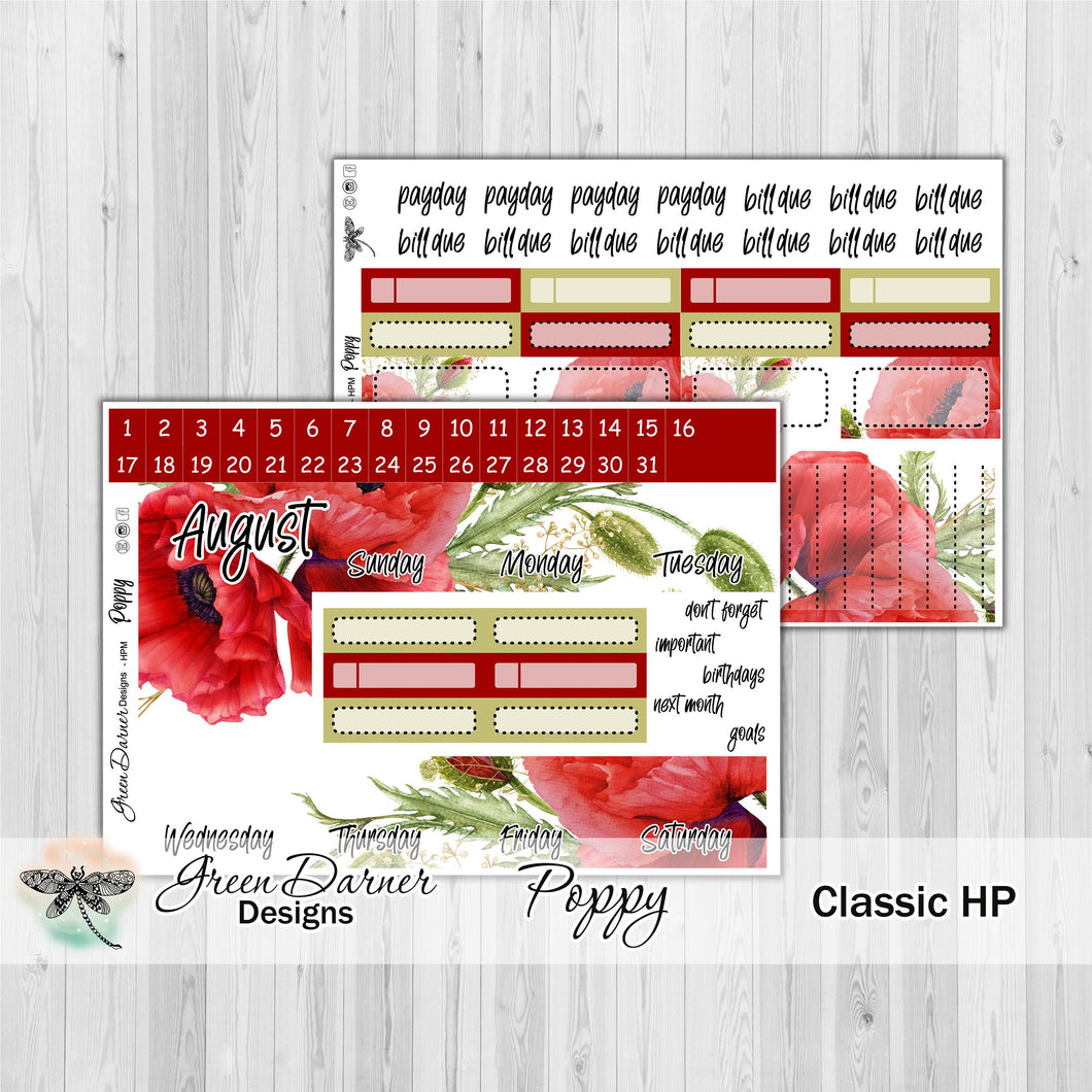 Happy Planner Monthly - Poppy - customizable monthly