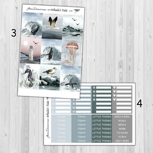 Whale's Tale - standard vertical/Erin Condren weekly planner sticker kit