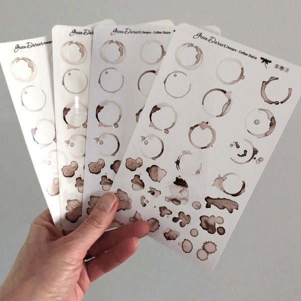 Load image into Gallery viewer, Coffee Stains deco planner stickers

